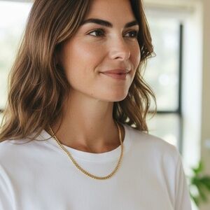 Vintage Pierre Cardin Gold plated Miami Cuban/Curb Link Chain 17” Necklace